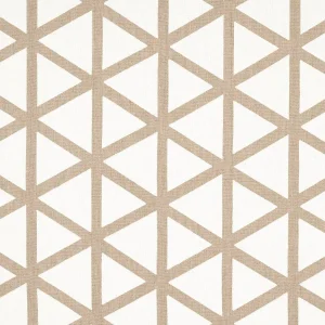 Schumacher Tipton Appliqe Fabric In Flax