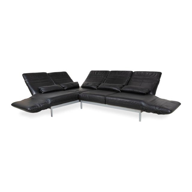 Plura Corner Sofa in Black Leather with Manual Function by Rolf Benz For Sale - Image 5 of 18