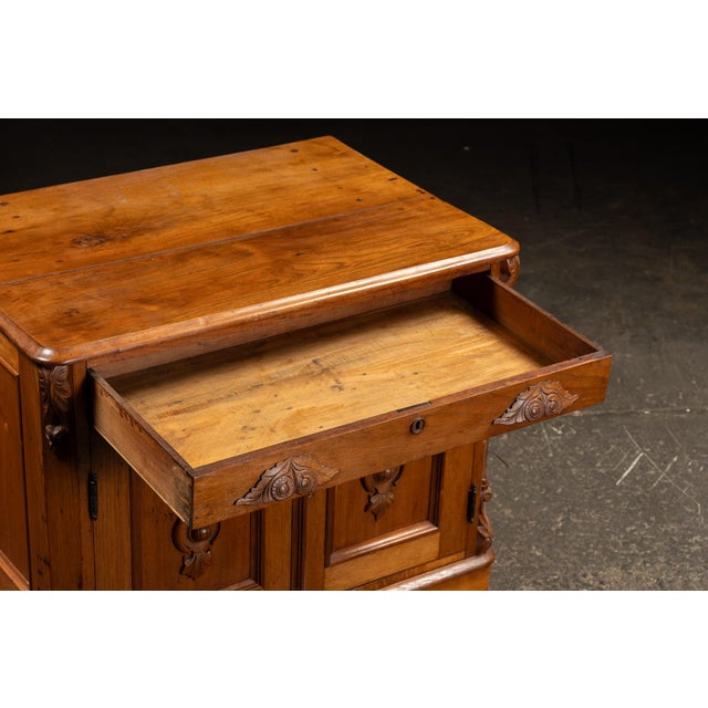 Antique Carved Wooden Lowboy Storage Cabinet For Sale - Image 9 of 10