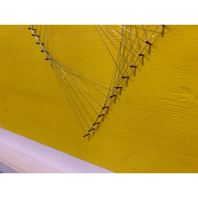 Ezio Bruno Caraceni (1927-1986), MidCentury (1960), Wire & Wood Sculptured Panel, Framed For Sale In Portland, ME - Image 6 of 7