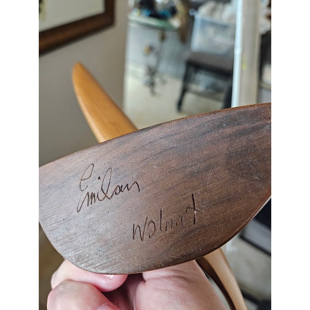 Late 20th Century Late 20th Century Emil Milan Wood Sculpture of Fish With Sea Grass For Sale - Image 5 of 8