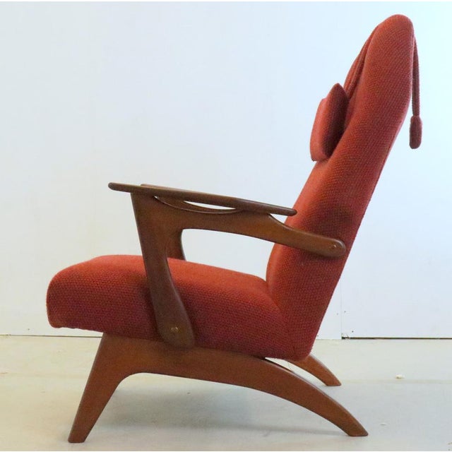 Set of Red Armchair with Footstool For Sale - Image 18 of 18