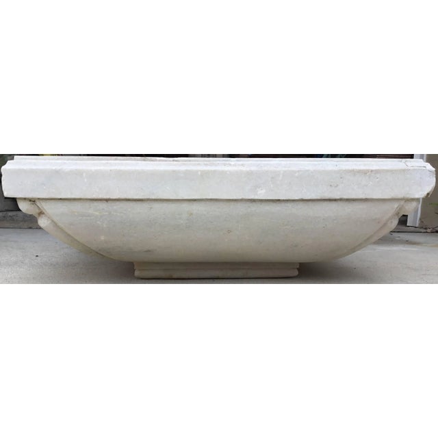 Off-white Vintage Carved Marble Fountain or Planter For Sale - Image 8 of 11