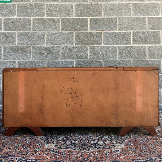 Mid Century Modern Kling Furniture Cherry Modern Collection Solid Cherry 6 Drawer Vanity & Bench For Sale - Image 13 of 18