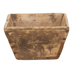 Charming Wood Basket W/Aged Patina