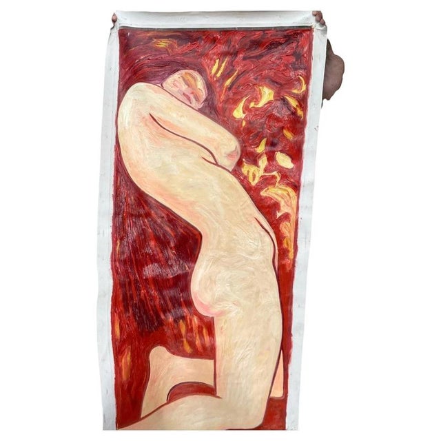 Abstract Figurative Nude, Oil on Canvas For Sale - Image 4 of 6