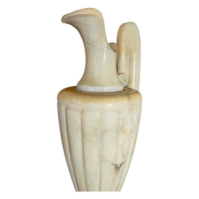 Stone Large Alabaster Jug on Illuminated Base, 1900s For Sale - Image 7 of 17