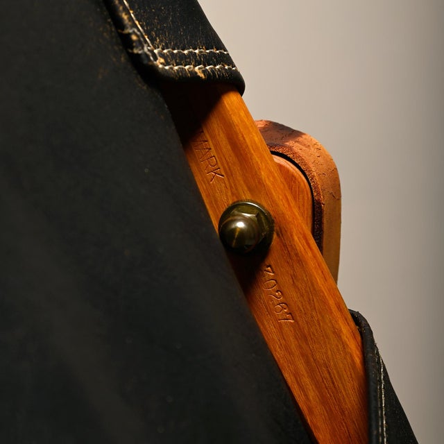 Set of Safari Chairs in Black Leather and Ash by Kaare Klint for Rud Rasmussen For Sale - Image 12 of 18