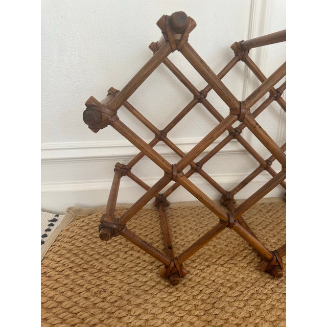Chippendale 1980s Rattan Wine Rack For Sale - Image 3 of 4