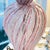 Glass Vintage Murano glass Latticino statement lamp // Blown glass // Venetian glass // pink and white // pink ribbon // table lamp // midcentury For Sale - Image 7 of 10