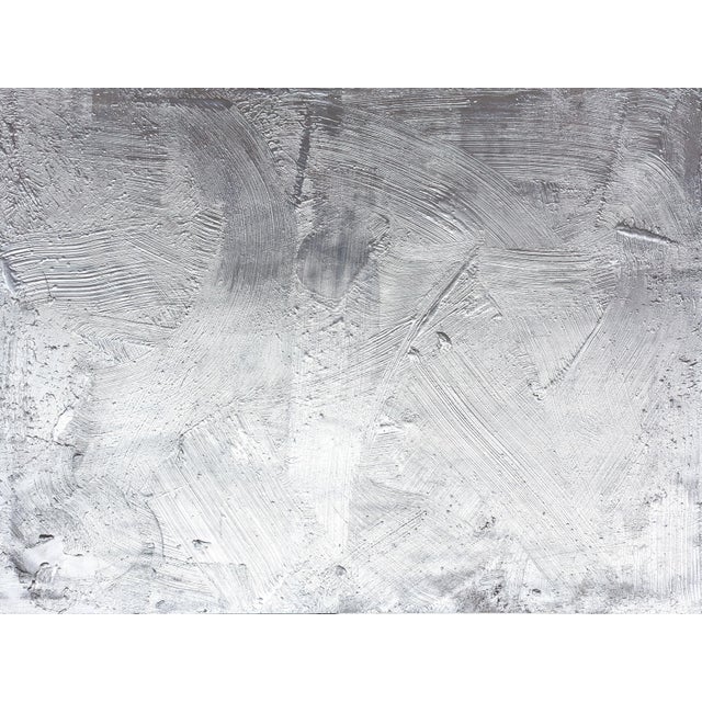 Matt Aston "Quicksilver" Large Contemporary Abstract Metallic Silver Gestural Painting, 2024 For Sale