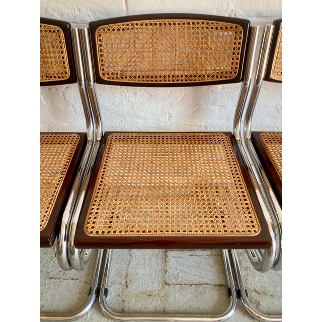 Vintage Cantilever Chairs with Vienna Straw, 1970s, Set of 6 For Sale - Image 12 of 15