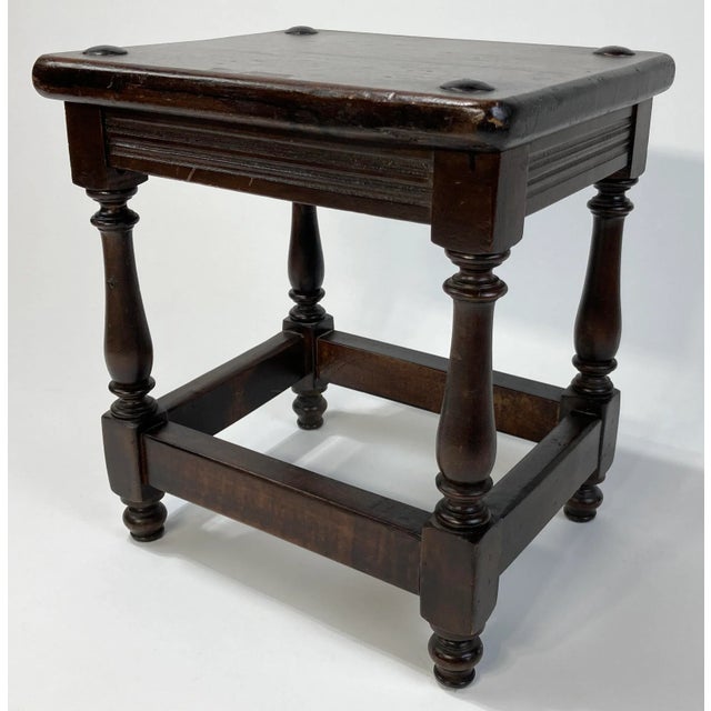 Antique English Oak Pegged Joint Stool For Sale - Image 12 of 12