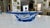 Glass 1950s Biomorphic Murano Blue & Clear Centerpiece Bowl For Sale - Image 7 of 12