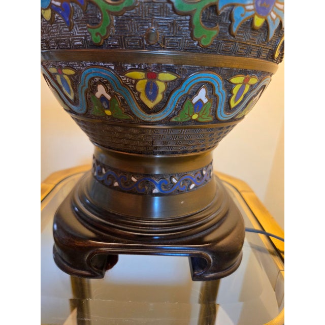Vintage 1980’s Wildwood Model 6010 Cloisonné Vase Lamp For Sale - Image 9 of 18