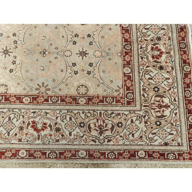 Galerie Shabab Collection Early 20th Century Handmade Persian Tabriz Small Room Size Carpet For Sale - Image 9 of 10