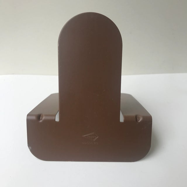 Mid 20th Century Faux Wood Grain Metal Bookends - Set of 2 For Sale - Image 5 of 13