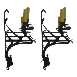 Pair of 19th Century French Wrought Iron Sconces