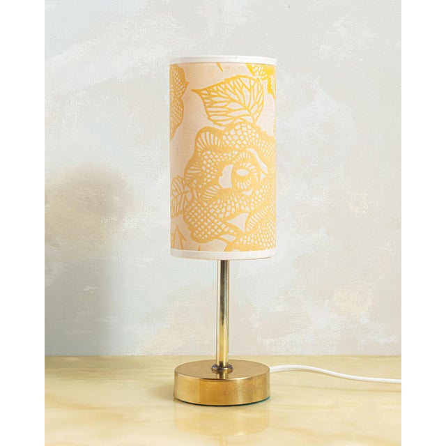 Night Lights in Metal Base and Fabric-Coated Lampshades, 1960s, Set of 2 For Sale - Image 6 of 10