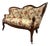 Antique Late 1800s Victorian Carved Walnut Floral Upholstered Parlor Settee For Sale