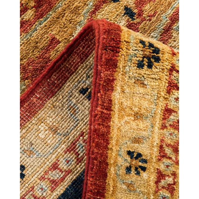 Vintage Traditional Hand Knotted Wool Area Rug, Orange - 8'1" X 9'10" For Sale In New York - Image 6 of 9