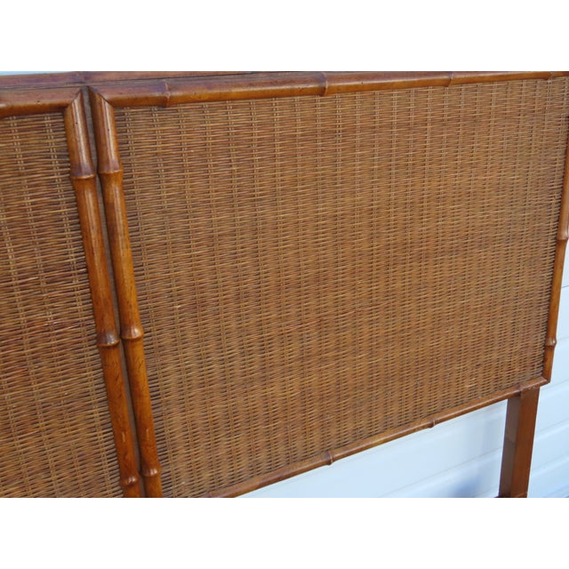Wood American of Martinsville Hollywood Regency Bamboo Full Queen Size Headboard 6452 For Sale - Image 7 of 13