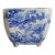 Japanese Blue & White Porcelain Bonsai Planter Cachepot, Square Form With Indented Corners For Sale
