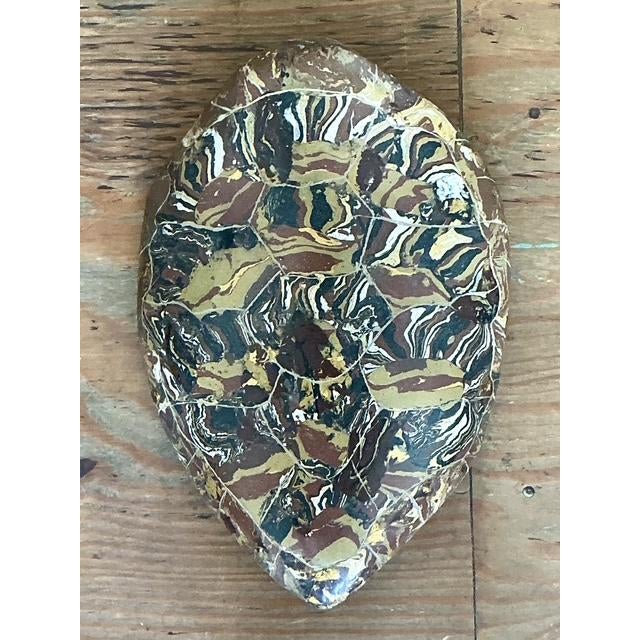 This large-scale artisan-made turtle shell is a stunning example of the Italian scagliola technique, where pigmented...