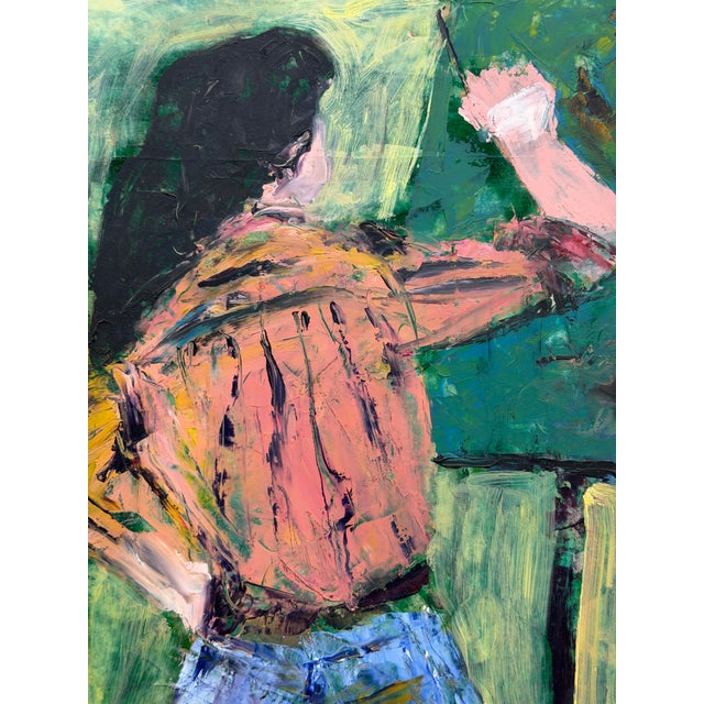 1970s 1970s Artist at Her Easel Painting by Floss Romm Dworkin For Sale - Image 5 of 10