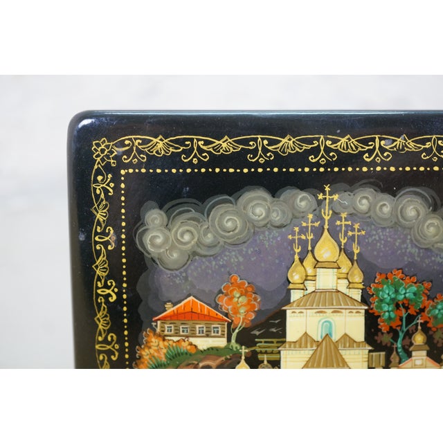1978 Kholui Black Lacquer Paper Mache Trinket Keepsake Box 3.5" For Sale - Image 10 of 13