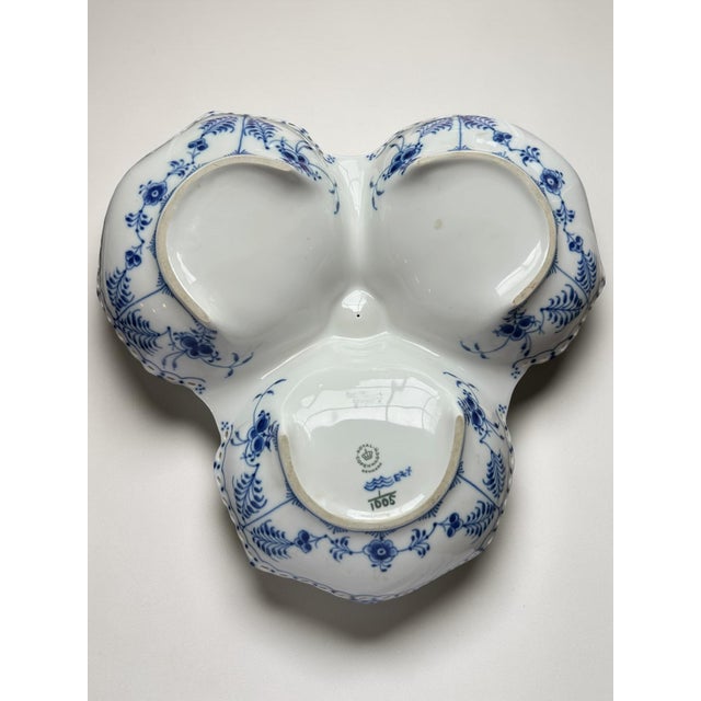 Royal Copenhagen Blue Fluted Full Lace Three-Section Serving Dish No. 1005 For Sale - Image 11 of 12