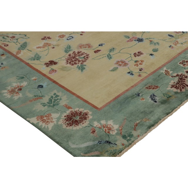Not Yet Made - Made To Order Rug & Kilim Chinese Style Art Deco Rug in Gold with Multicolor Floral Patterns - 8'x10' For Sale - Image 5 of 8