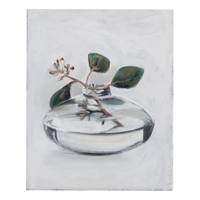 Justyna Kuklo, Transparent Vase with a Twig, 2020, Oil on Canvas For Sale