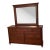 1980s Vintage Durham Furniture Solid Cherry Dresser and Plantation Mirror Saville Row For Sale