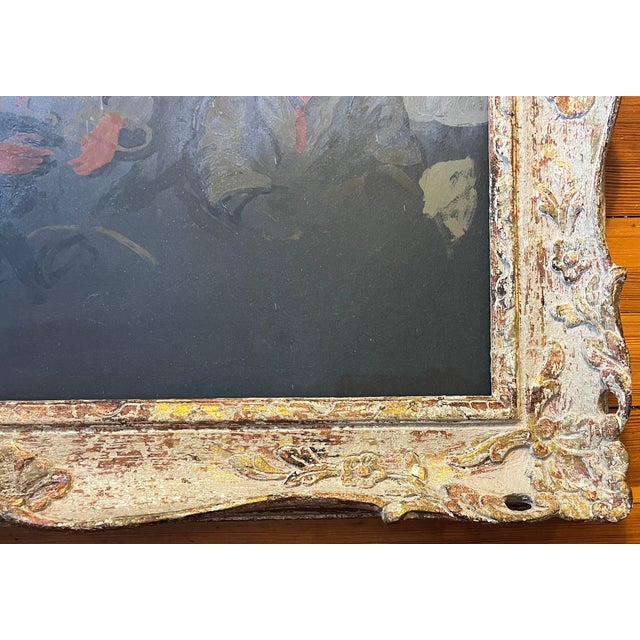 Paint Matthew Benedict (American 1968) Impressionist Gouache Painting Depicting an Interior Scene of Men Seated at a Table For Sale - Image 7 of 11