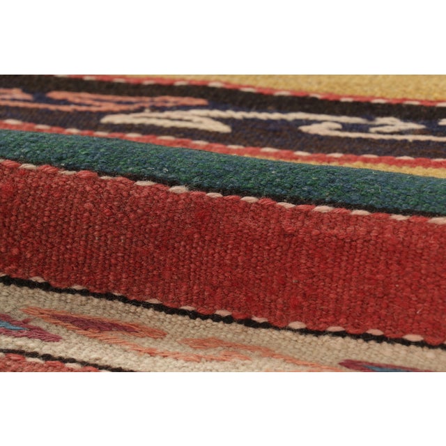 Textile Vintage Persian Runner Kilim in Pink With Vibrant Stripe & Pattern - Rug & Kilim For Sale - Image 7 of 7