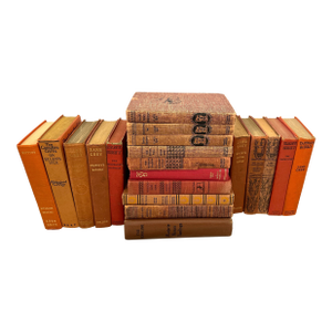 Group of 20 Assorted Shades of Red Antique Books