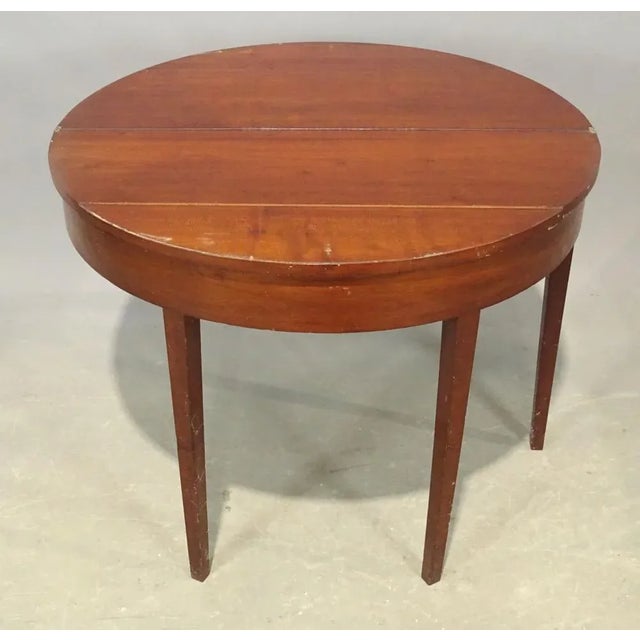 English Early 19th Century Demilune Card Table in Cherry Wood For Sale - Image 3 of 8