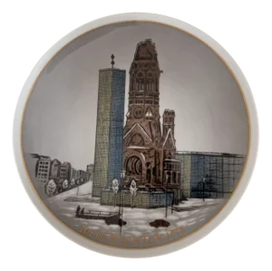 1st Christmas Plate Berlin Memorial Church by Helmut Drexler for Rosenthal, Germany, 1974