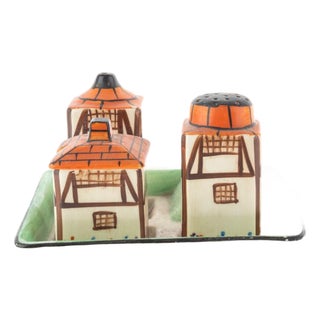Hand-Painted Ceramic Cottages Cruet Set from Beswick, Set of 4 For Sale