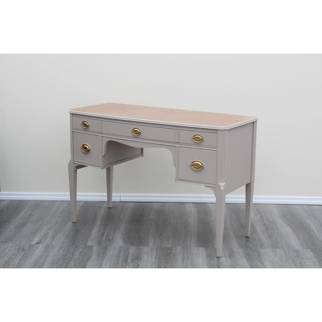 Taupe Late 20th Century Mid-Century Walnut Desk For Sale - Image 8 of 9