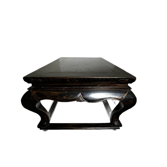 Chinese Antique Chinese Black Lacquer Low Table For Sale - Image 3 of 15