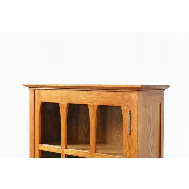 Mission Solid Oak Display Bookcase - Micheals Cherry For Sale - Image 11 of 14