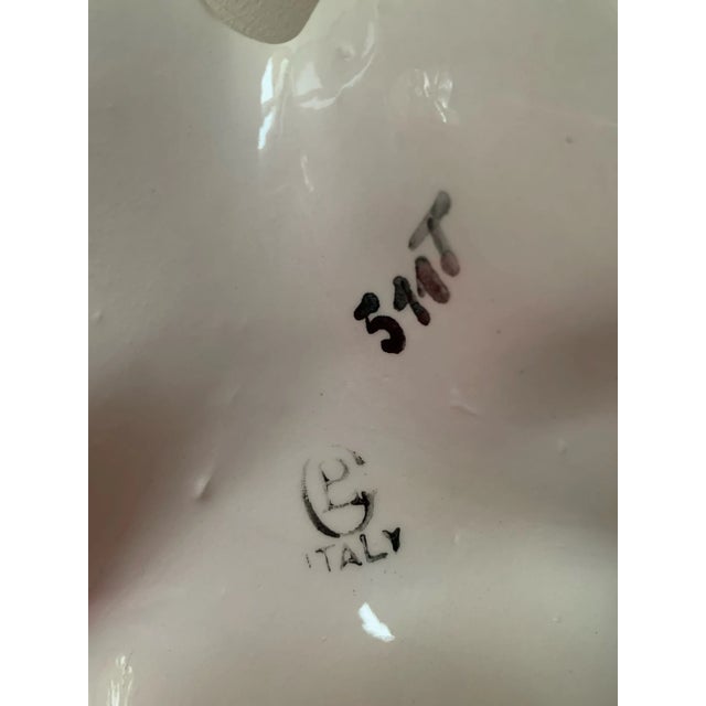 Antique White Vintage Mid-Century Italian Ceramic Clam Shell & Leaves Serving Dish For Sale - Image 8 of 9