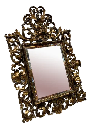 Florentine Mirror with Gilded Acanthus Leaf Details