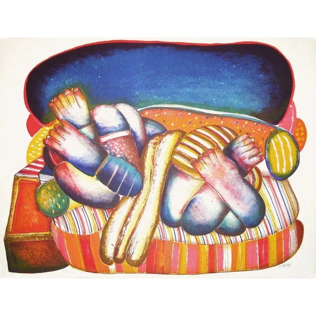 Pop Art 1970s Abraham Hadad "Femme Sur Canapé" For Sale - Image 3 of 3