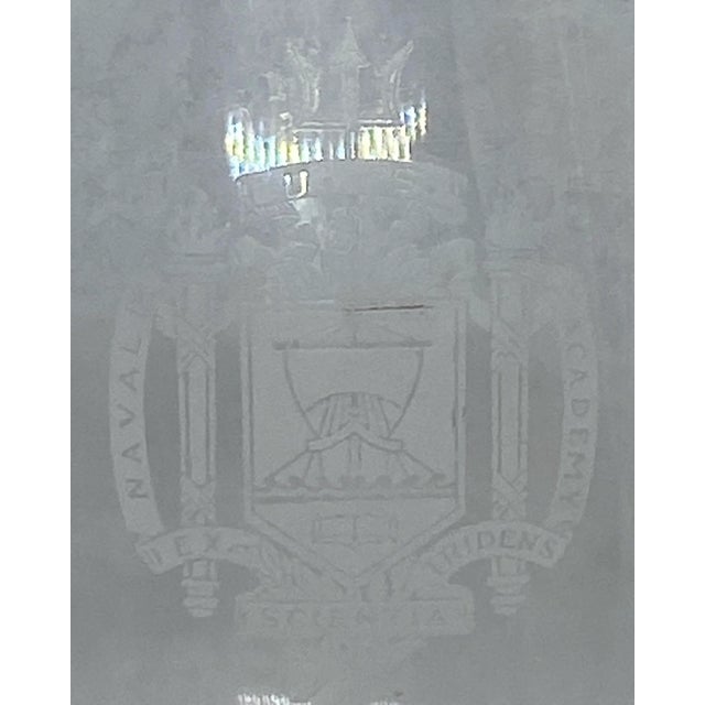 1980s Vintage Naval Academy Crystal Decanter With Stopper For Sale - Image 5 of 9