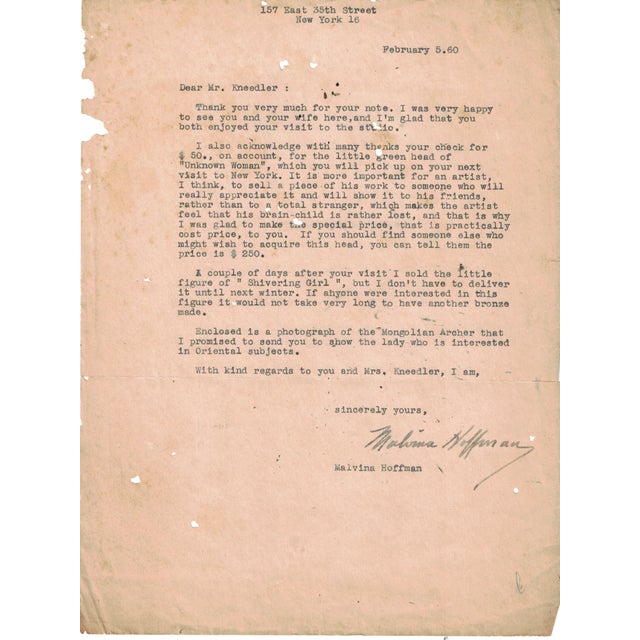 Rare American Bronze Sculpture Bust of “Unknown Woman” by Malvina Hoffman For Sale - Image 18 of 18