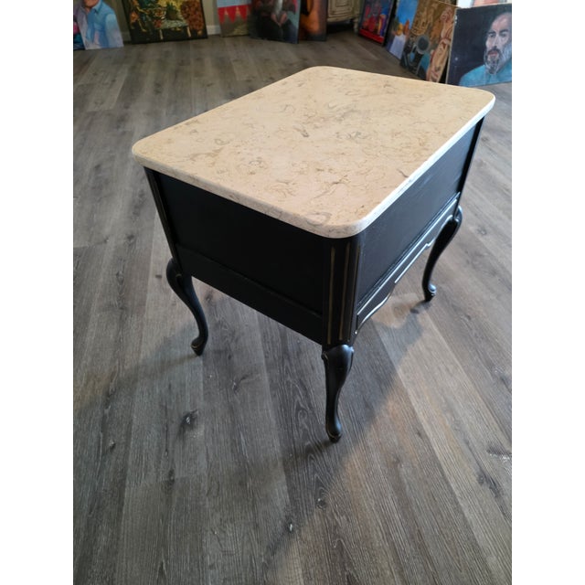 French Stone Top End Table or Nightstand For Sale In San Antonio - Image 6 of 10