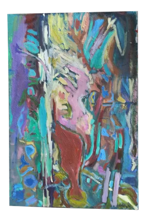 "Ancient Messages" Contemporary Abstract Expressionist Oil Painting by Regina Gately